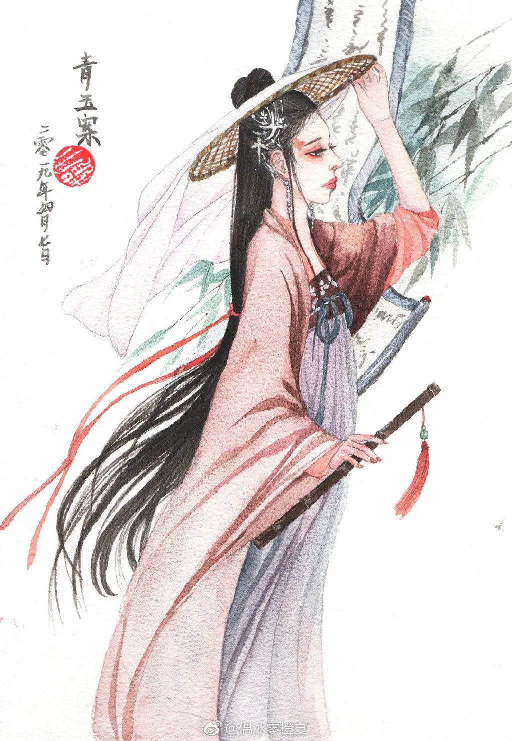 古风汉服插画系列,简直不要太好看了!_白鹿儿