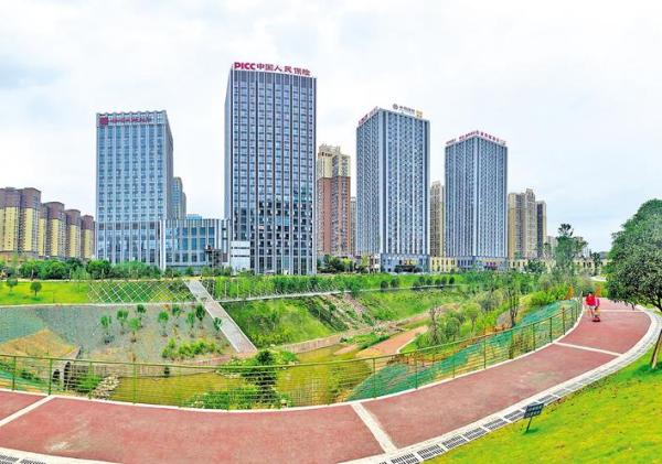 内江东兴区谢家河公园北段沿河景观工程预计9月竣工