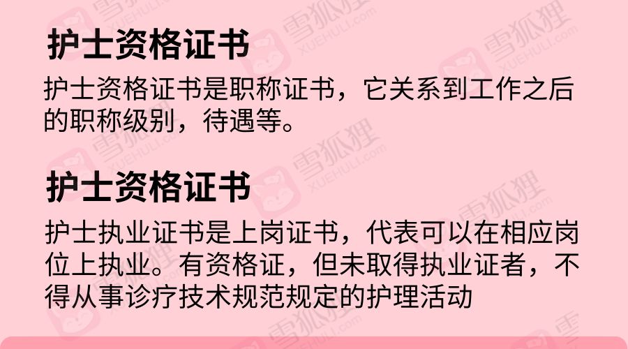 护士资格证和执业证书,分别有什么区别?