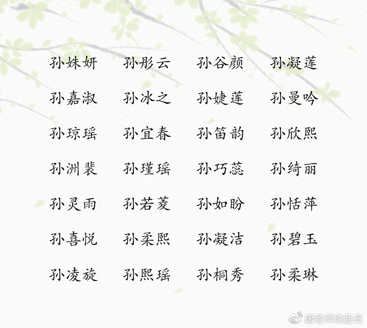 有气质好听的女宝宝取名,孙姓女孩名_名字