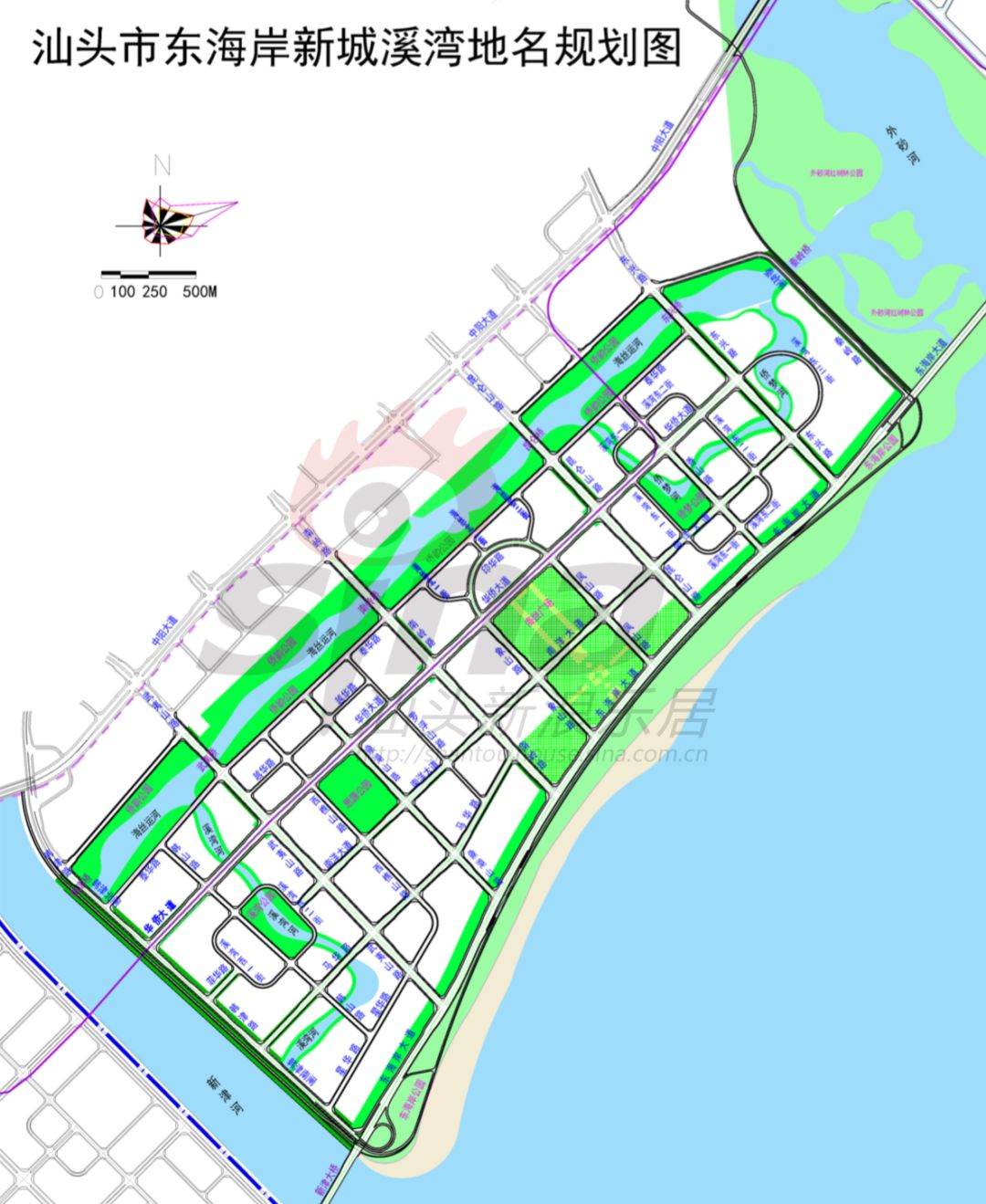 重磅东海岸新城两片区地名规划出炉共涉及57条道路10个公园