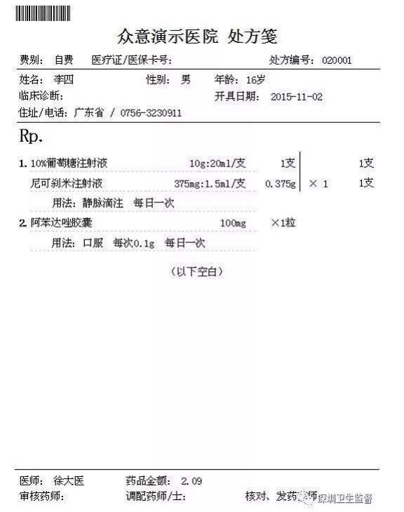 四,开始治疗开具一张书写清楚,格式规范的处方,表面看来标志着医师