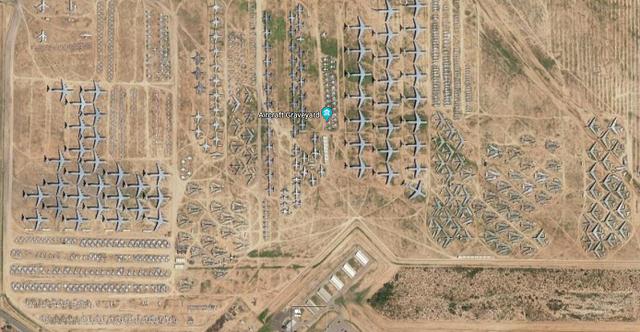 美国飞机坟场有多少飞机这张卫星图显示数量之多令人震撼
