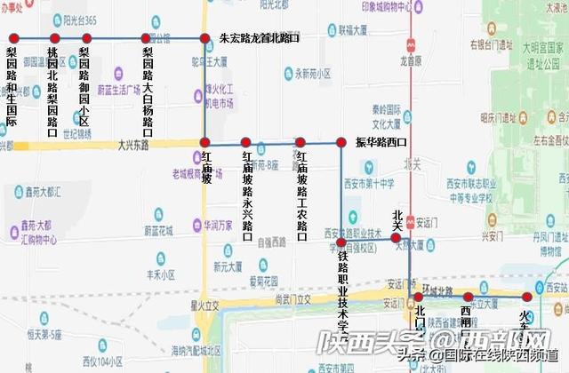 西安新开138路公交车连接梨园路和火车站 151路公交有