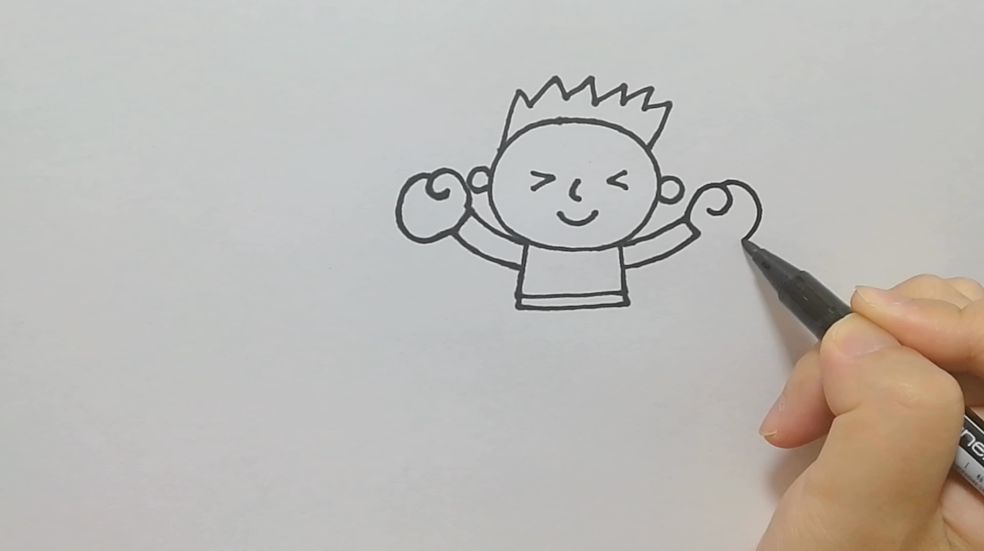 学画画 l 职业人物 - 拳击手_卡通画