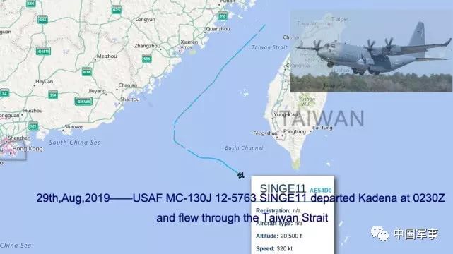 29日美军mc-130j从日本冲绳嘉手纳基地出动