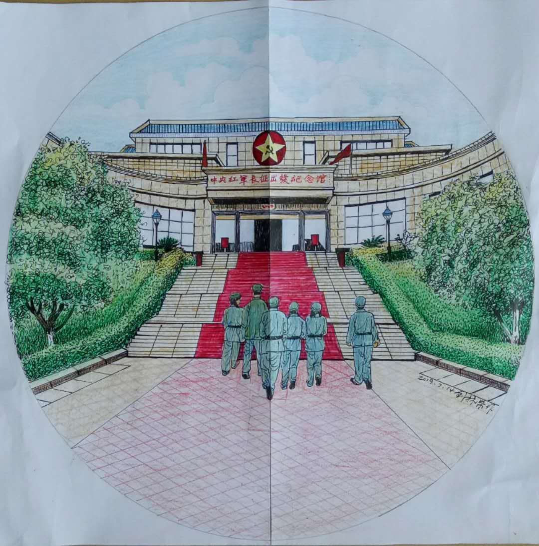 展示长征出发地的红色底蕴,人文风采,用笔墨书写于都人民积极向上