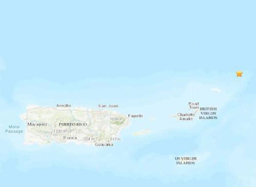英属维尔京群岛附近海域发生5.0级地震震源深度10千米