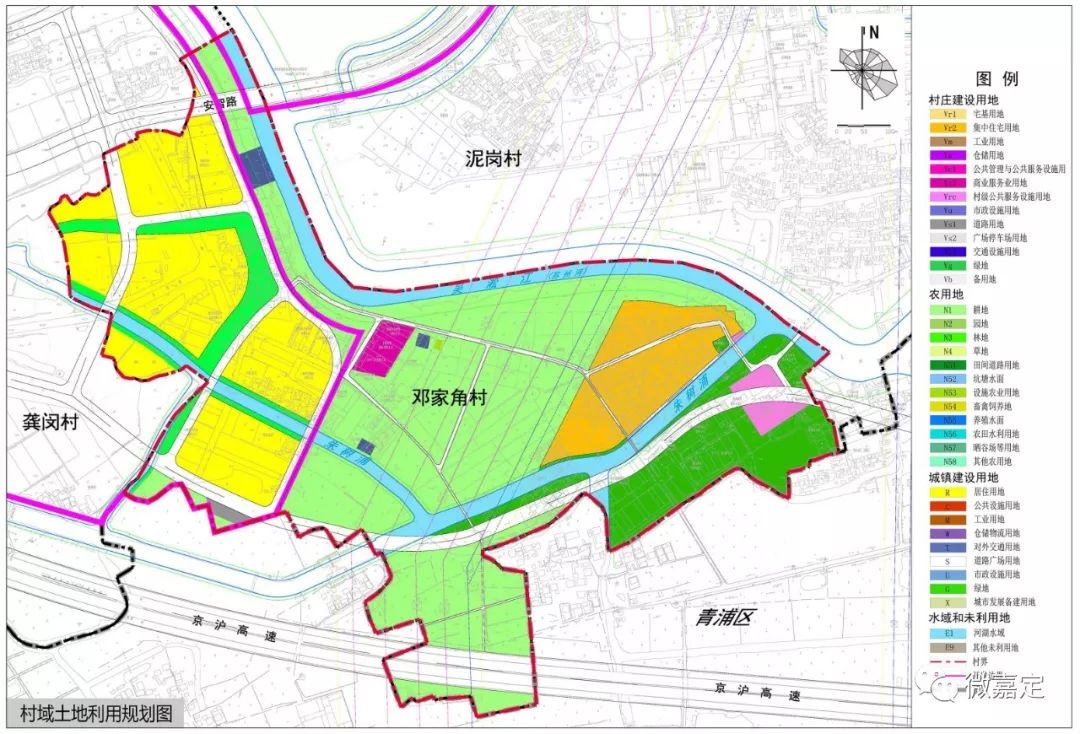 1 安亭镇邓家角村 本村庄规划范围为邓家角村行政村村域 ▲村域土地