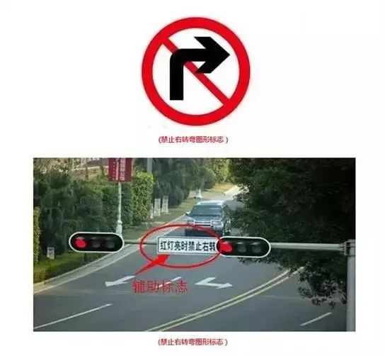 单独设置右转指示灯,但是会在指示灯上安装一个红灯时禁止右转的标志