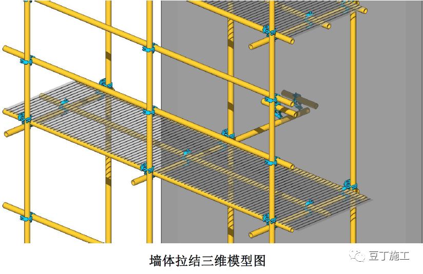 墙体拉结细部做法: 在剪力墙上预埋Ф 60 mm pvc管,a为800 mm或1050