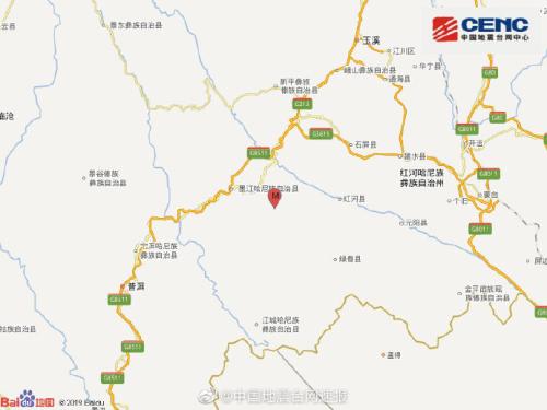 云南玉溪市元江县发生3.9级地震震源深度8千米