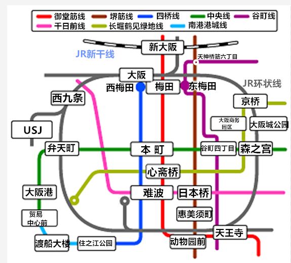 大阪文化之旅路线  去日本环球影城一般都是从jr环球城站走过去的.