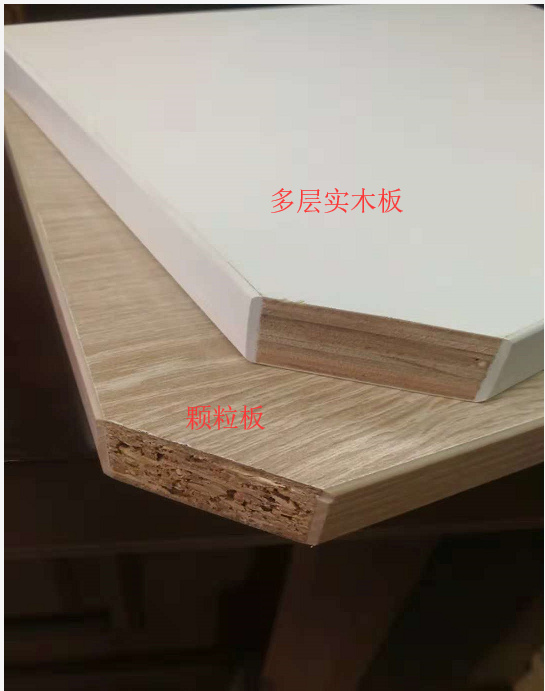 多层实木板,颗粒板,密度板都是木材深加工产品,做成板材后贴膜——一