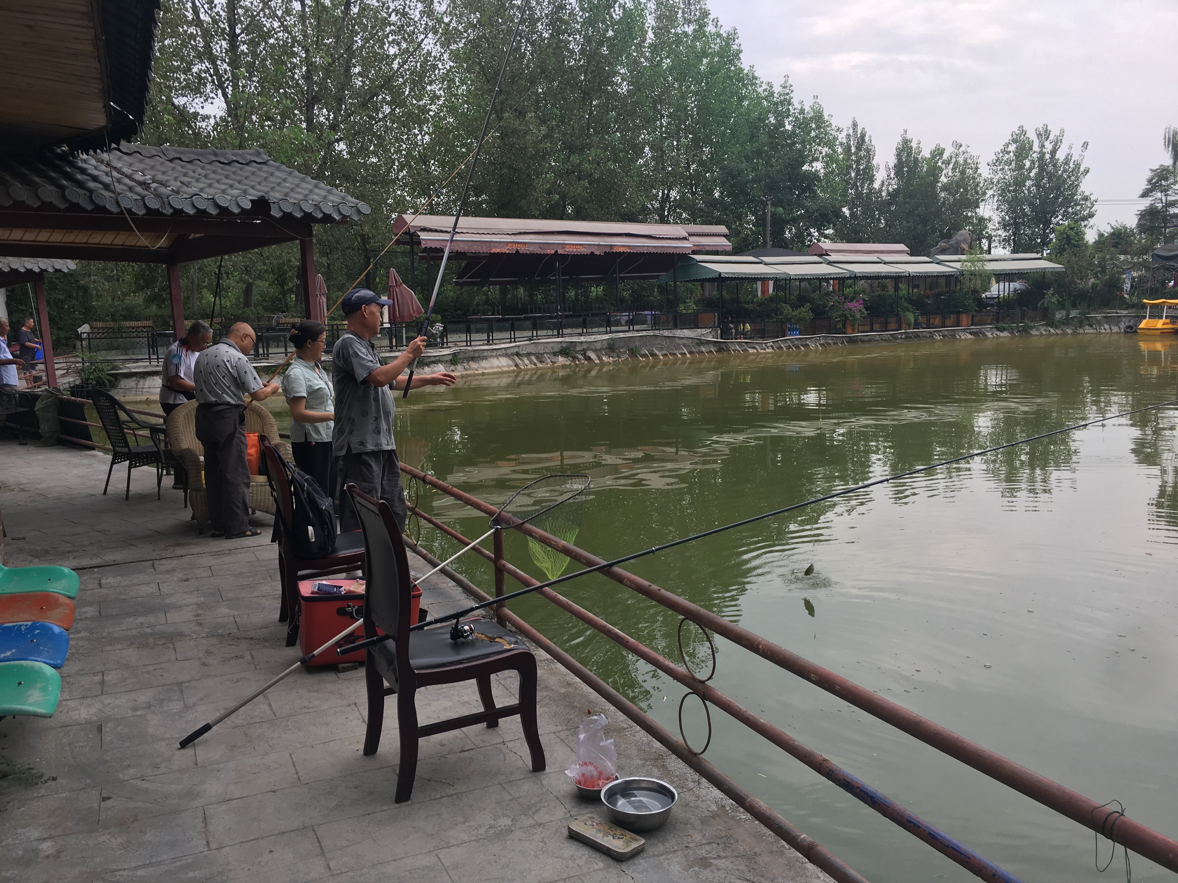 白鹭湾印象花园农家乐湖边垂钓