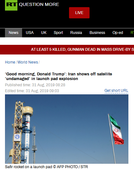 发射失败？伊朗展示“完好无损”卫星“问候”特朗普：早上好，唐纳德