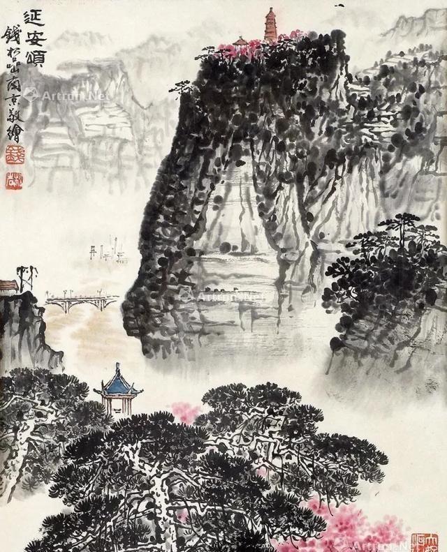 国画大师钱松喦先生简历及山水画作品欣赏