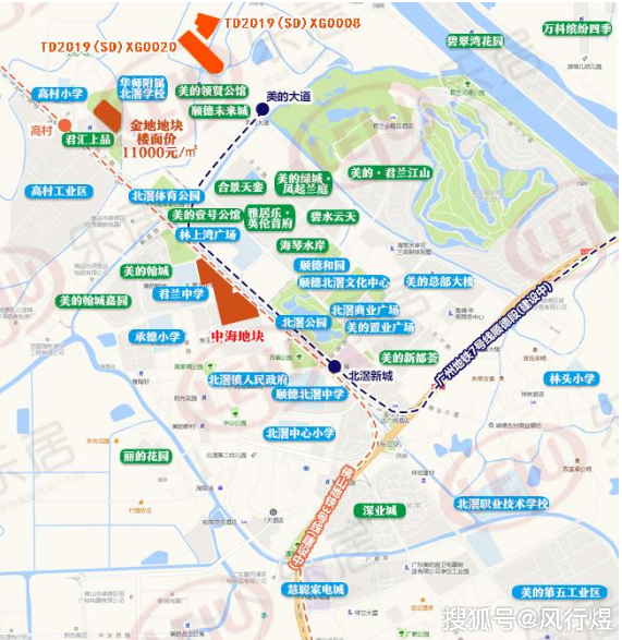 超30万㎡限价超百亿顺德北滘新城最新规划来一波连挂两宗tod宅地国庆