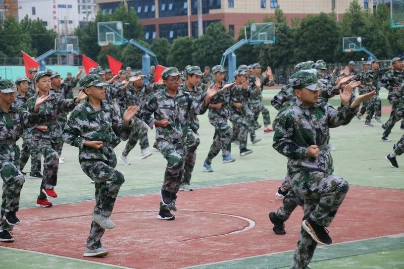 龙腾虎跃秋风劲正是沙场点兵时眉县中学举行2019级高中新生军训汇报