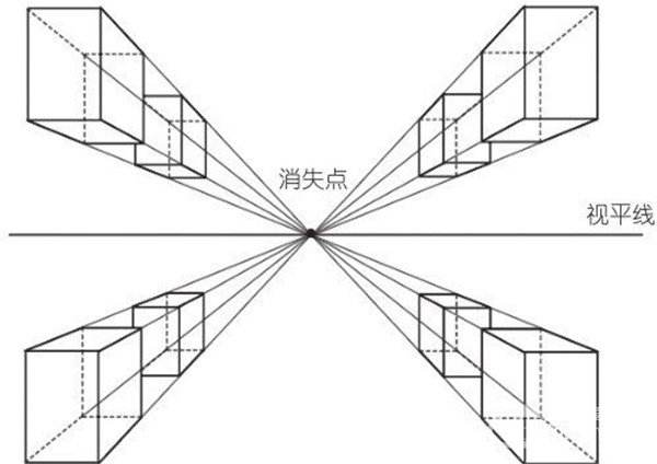 带透视的黑白设计图