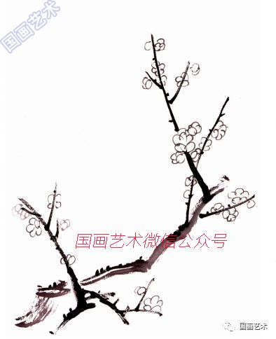 图文教程:彩墨梅兰竹菊画法之梅花