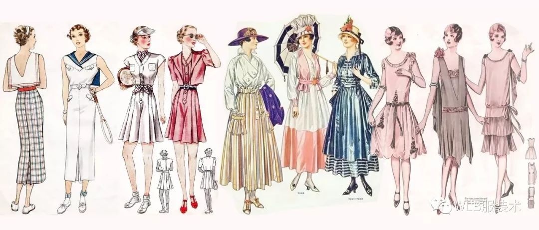 1910-1919 年代的欧洲女士流行服饰设计