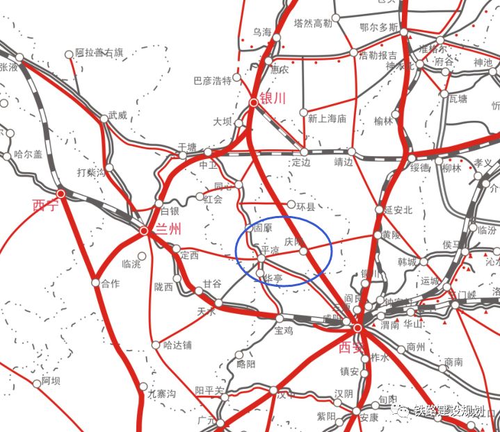 平庆铁路在中长期铁路网规划中的位置