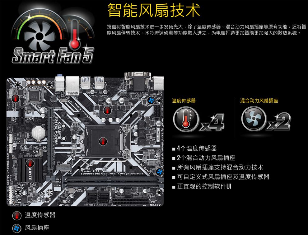 技嘉(gigabyte)b365m-power 主板(intel b365/lga 1151)(工包) 特价