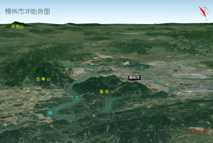 广西十四市3d版地势图:南宁,桂林,柳州,百色