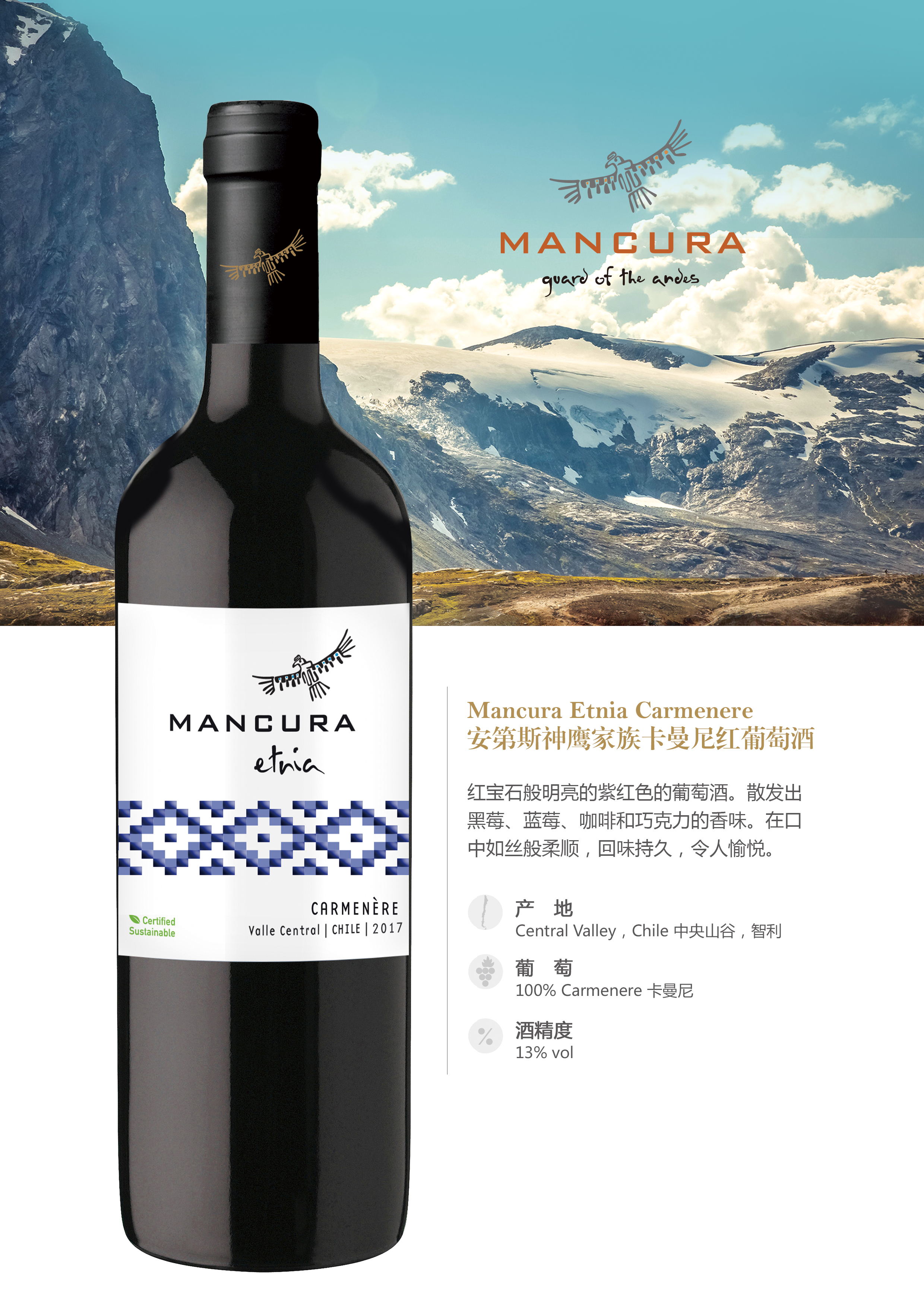 智利知名酒庄安第斯神鹰mancura