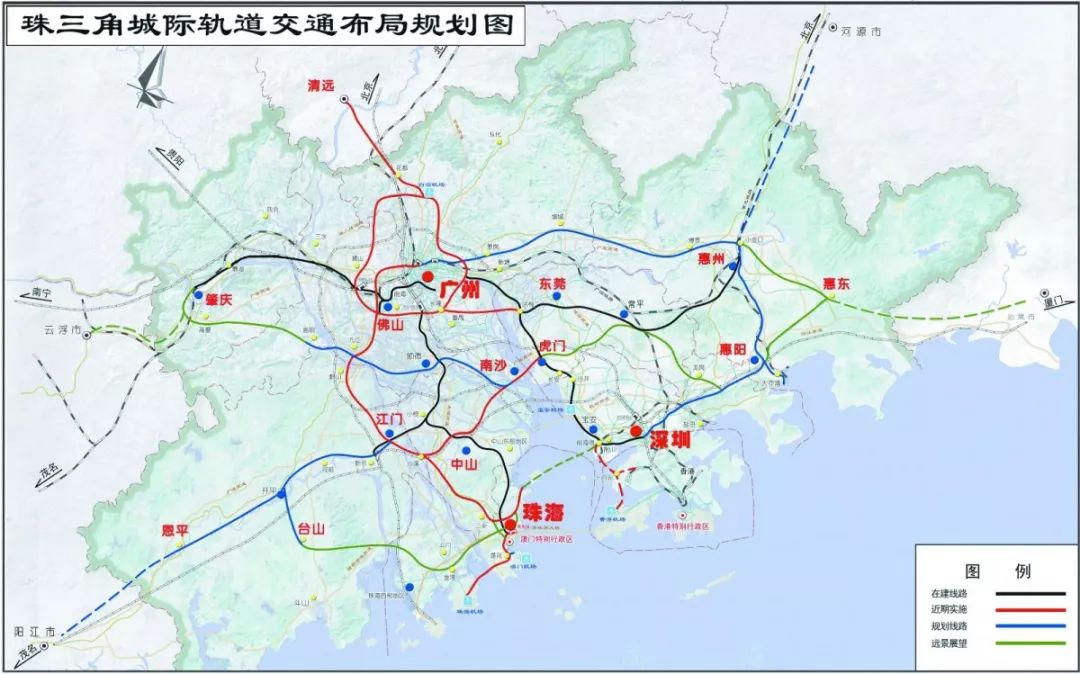 深惠城轨(规划2022 年前动工),西线接驳惠州北站,开通后将与深珠城轨