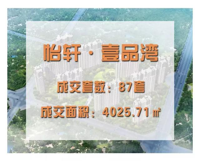 8月网签排名中,本月 怡轩壹品湾成交量为87套依旧稳坐第一宝座,成交总