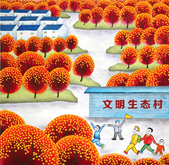 井研农民画和谐 井研农民画画天、画地、画自己,画山、画水、画风情,以表现农民的生产生活现状为创作初衷,通过一个个朴素灵动的生活细节生动勾勒出人生的波澜壮阔,乃至描绘出一个时代的横截面,所谓大气精微,吉光片羽,共同成为历史发展进程的有生力量。井研农民画以其清新质朴的泥土馨香和浓郁多情的生活气息,充分展示了社会主义新农村建设和社会主义精神文明建设的丰硕成果。正因如此,井研农民画成为四川省对外文化交流名片,井研县先后荣膺文化部中国民间文化艺术之乡、四川省文化厅四川民间文化艺术之乡等殊荣。
