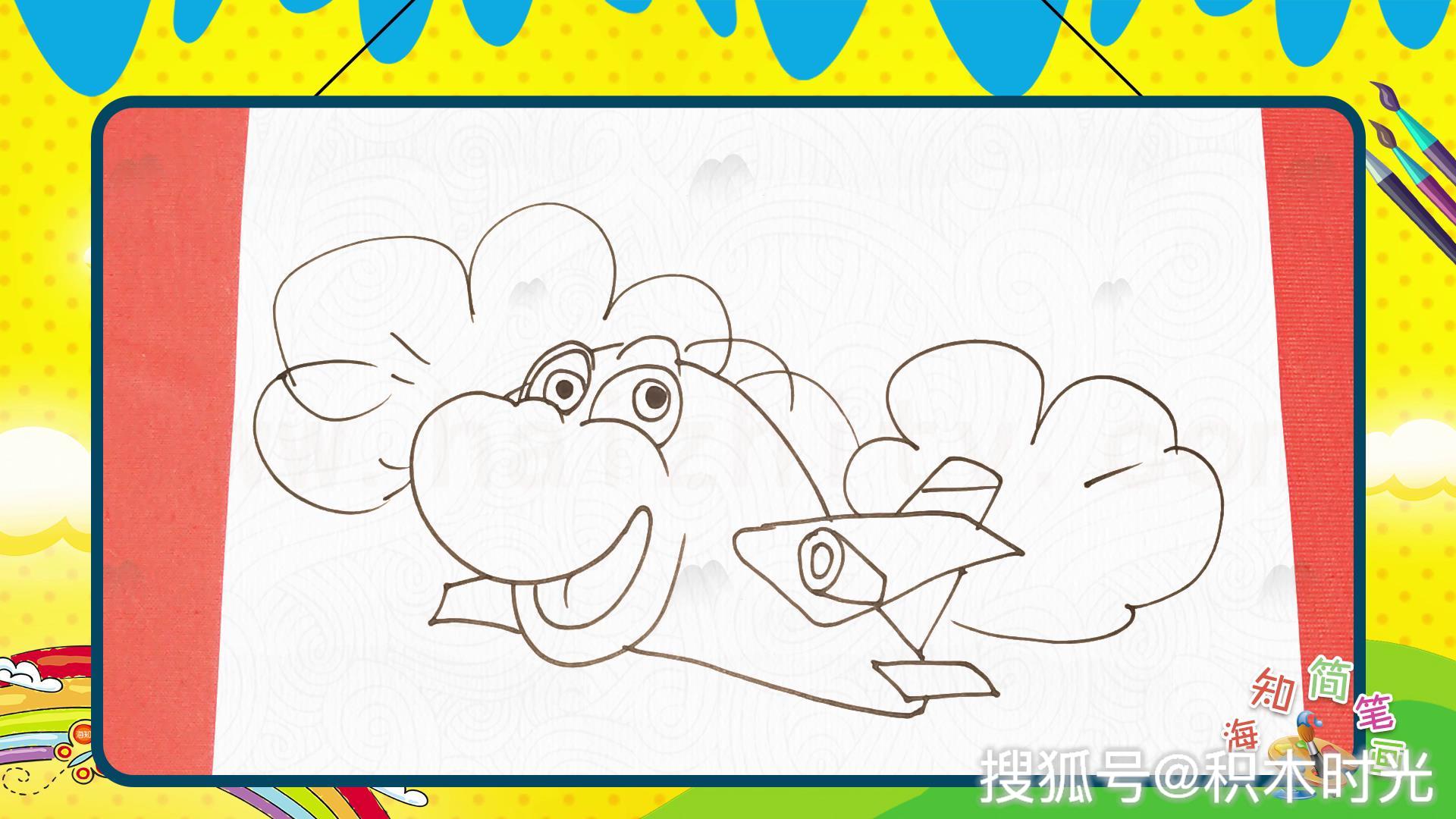 飞机手绘简笔画线稿资料,教给孩子画画.
