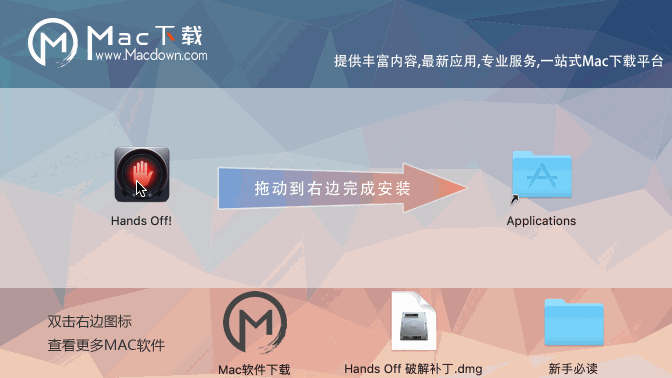 拖入右侧应用程序中进行安装备注:本版支持mac os 10.15x系统