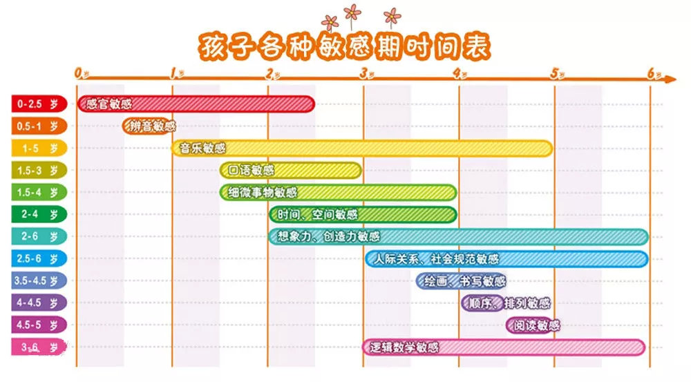 敏感期是每个孩子都会有的一个阶段,分为:语言敏感期,秩序敏感期