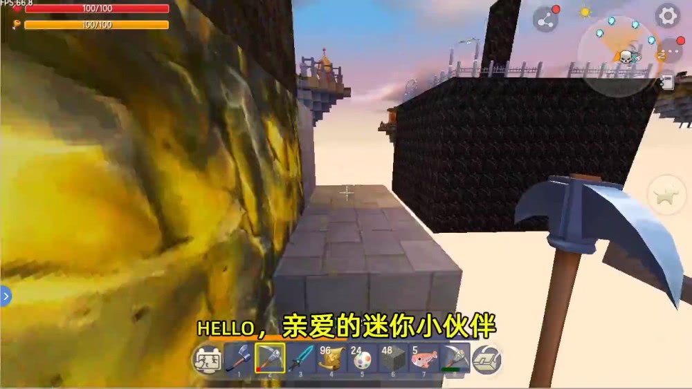 迷你世界空岛生存:硬闯沙漠金字塔,斩杀众多boss,却一