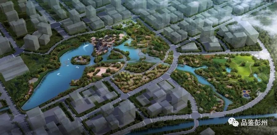 彭州园规划以生态景观湖为核心,形成 "一湖六区"的功能布局结构.