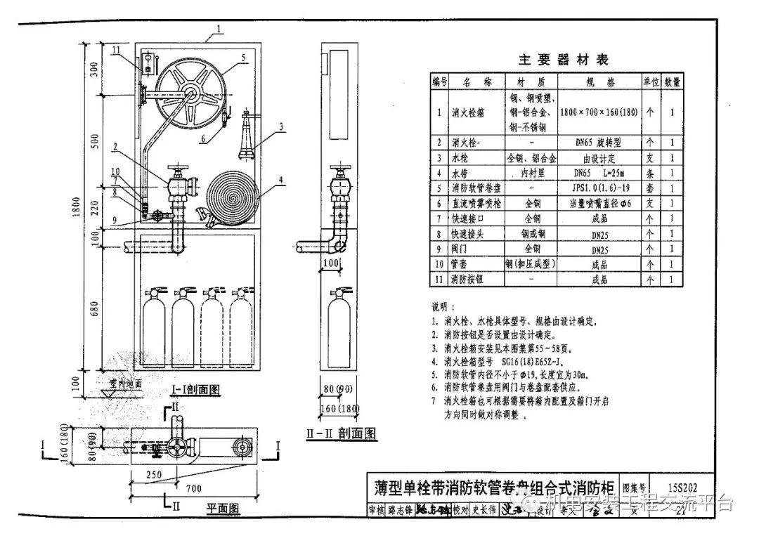 消火栓安装平整牢固,各零件齐全可靠; 消防箱内各配件安装影响相互