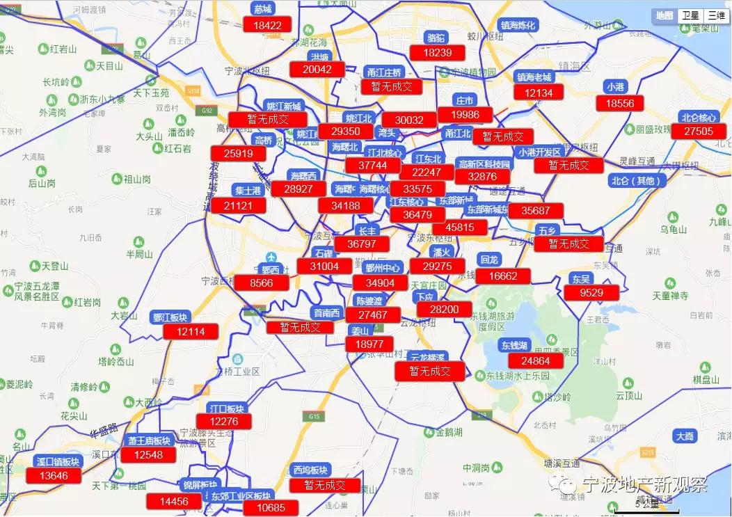 宁波8月房价地图新鲜出炉,市6区均价环比上涨13%