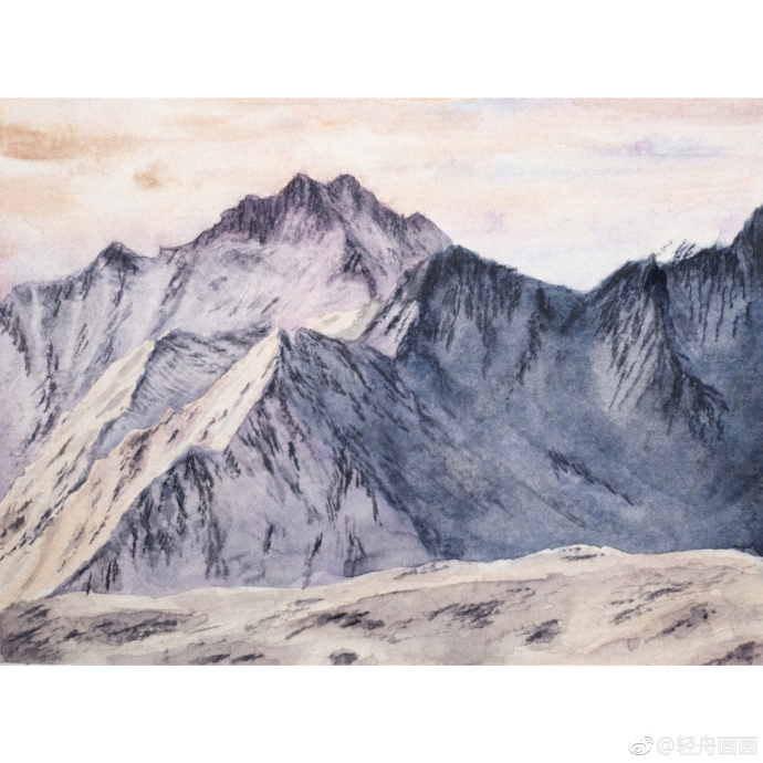 来一组小雪山系列绘画作品 炎炎夏日,清凉一下,来点雪山美景消消暑