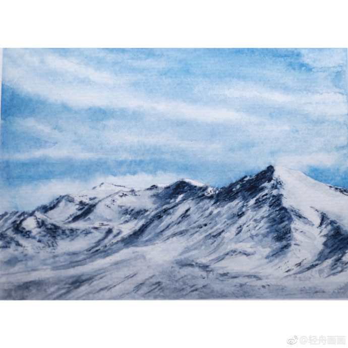 来一组小雪山系列绘画作品 炎炎夏日,清凉一下,来点雪山美景消消暑