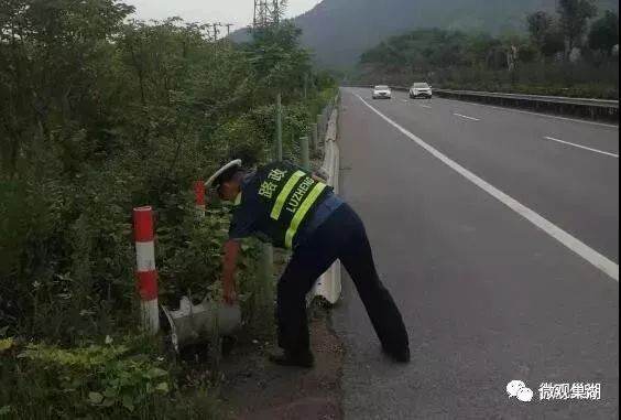 胆真大巢湖g346国道5处公路防护栏被擅自拆开