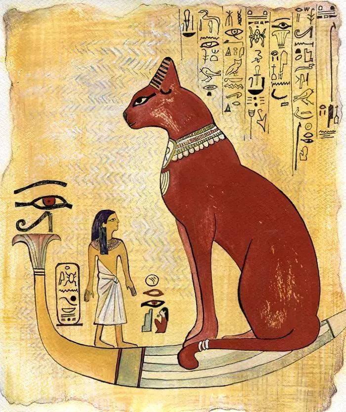 古埃及的猫神巴斯特在东汉的一座石墓中人们发现了一张"家猫捕鼠图"