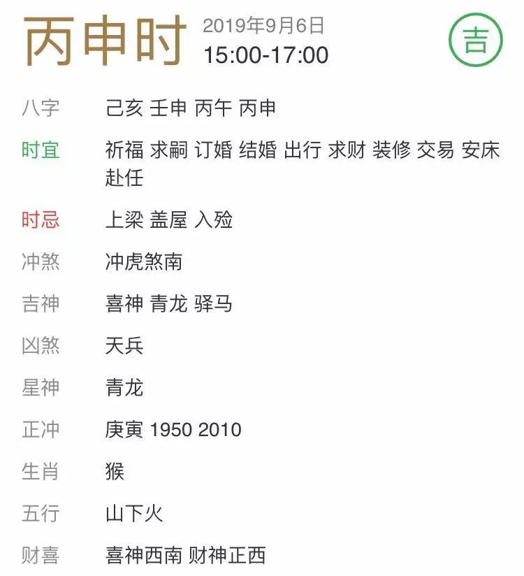 每日宜忌老黄历 19年9月6日 方位