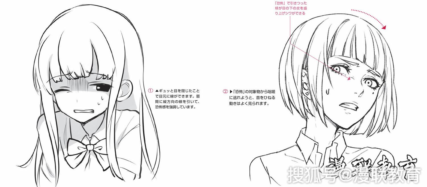 「教程」动漫"恐惧"的表情画法,专业漫画培训课程