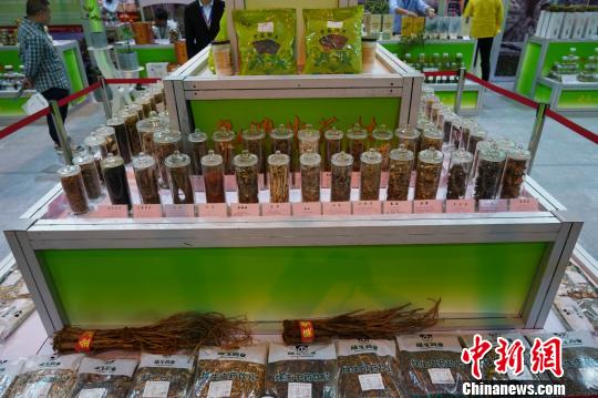 第十五届中国昆明国际农业博览会开幕中药材展区吸睛