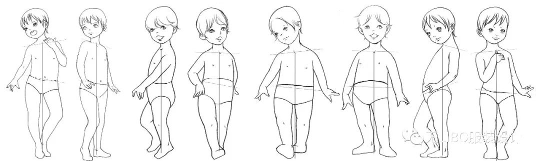 毕业设计系列1 |500例男/女/童服装人体线稿素材!(免费送)