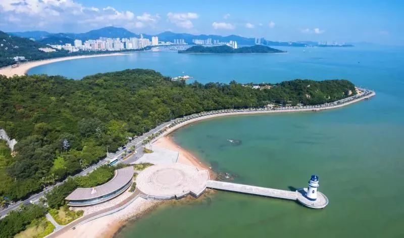 港珠澳大桥一一海滨泳场一一城市客厅一一珠海渔女雕像一一海滨公园