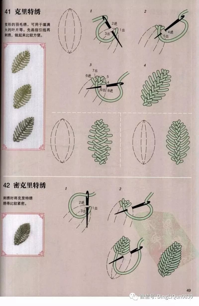 刺绣资料 | 100种刺绣针法及刺绣画稿素材,新手必备(收藏版)